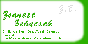 zsanett behacsek business card